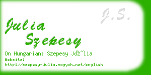 julia szepesy business card